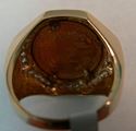 Picture of 14K GOLD MENS RING WITH AMERICAN EAGLE $5 GOLD COIN INSIDE 1/10 OZ SZ-9 13.3G