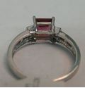 Picture of 10K WHITE GOLD DIAMOND RING WITH PINK STONE SZ-7 2.9G - $225 