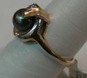 Picture of 10K YELLOW + WHITE GOLD WITH BLACK PEARL AND DIAMOND SZ-6.75 2.4G