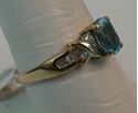 Picture of 10K YELLOW GOLD RING WITH BLUE STONE AND DIAMONDS SZ-7.75 2.2G