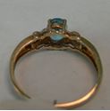 Picture of 10K YELLOW GOLD RING WITH BLUE STONE AND DIAMONDS SZ-7.75 2.2G