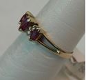 Picture of 10K YELLOW GOLD RING WITH RED STONES & DIAMONDS SZ-6 1.4G 