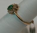 Picture of 14K YELLOW GOLD RING WITH GREEN STONE AND DIAMONDS SZ-6.25 2.0G