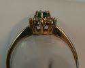 Picture of 14K YELLOW GOLD RING WITH GREEN STONE AND DIAMONDS SZ-6.25 2.0G