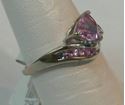 Picture of 10K WHITE GOLD RING WITH PINK STONES AND DIAMOND SZ-6.75 2.2G