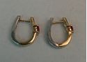 Picture of 14K TWO TONE GOLD REVERSIBLE HUGGIE EARRINGS WITH RUBY & DIAMONDS 3.7G