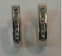 Picture of 14K TWO TONE GOLD REVERSIBLE HUGGIE EARRINGS WITH RUBY & DIAMONDS 3.7G