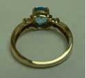 Picture of 14K YELLOW GOLD RING WITH BLUE STONE AND DIAMONDS SZ-6.75 2.8G