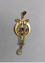 Picture of ANTIQUE PENDANT 14K GOLD WITH AMETHYST AND PEARLS 2" 3.7G