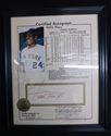 Picture of WILLIE MAYS CERTIFIED AUTOGRAPH FRAMED PICTURE W/ LIFETIME STATISTICS