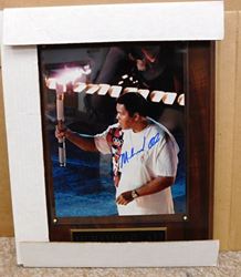 Picture of MUHAMMAD ALI OLYMPIC TORCH AUTOGRAPHED SIGNED PHOTO FRAMED
