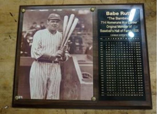 Picture of BABE RUTH "THE BAMBINO" CAREER STATISTICS PLAQUE