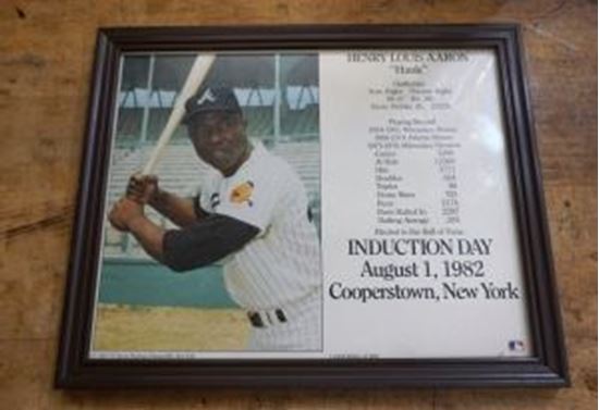 Picture of Henry Louis Aaron "Hank" framed picture INDUCTION DAY AUGUST 1ST 1982