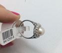 Picture of 14kt white gold fashion ring with 15 round diamonds and 8.5 mm Pearl 