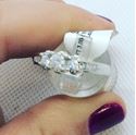 Picture of Engagement ring white gold 14kt with diamonds.size 7 mint 