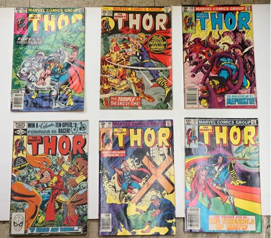 Picture of LOT 6 MARVEL COMICS THOR 331 MAY; 303 JANUARY; 316 FEBRUARY; 310 AUGUST; 245 MARCH; 288 OCTOBER. GOOD CONDITION.