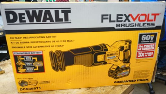 Picture of DEWALT DCS388T1 Flexvolt Brushless Reciprocating Saw Kit NEW IN BOX 