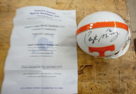 Picture of PEYTON MANNING #16 AUTO TENN MINI HELMET SIGNED WITH COA RIDDELL MINT CONDITION.COLLECTIBLE.