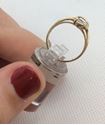 Picture of 10kt yellow gold ring with oval clear blue stone 2.0gr size 7 pre owned mint 821852-1 