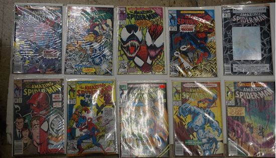 Picture of LOT 10 MARVEL COMIC THE AMAZING SPIDER MAN 360 MARCH; 359 FEBRUARY; 365 AUGUST; 363 JUNE; 364 JULY; 366 SEPTEMBER; 367 OCTOBER; 369 LATE NOVEMBER; 371 LATE DECEMBER; 372 EARLY JANUARY. MINT CONDITION.COLLECTIBLE 