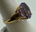 Picture of 10kt yellow gold ring with 14x10 amethyst size 7.25