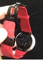 Picture of Stainless steel Gucci watch with red robber band and 4kt pave diamond bezel ( approximately) Pre owned very good condition 850764-1 
