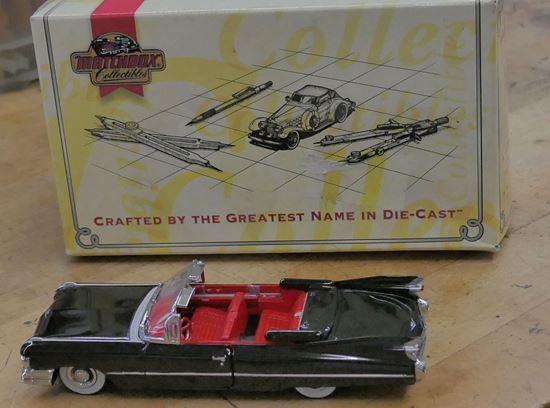Picture of Matchbox Dinky 1/43 Scale Black 1959 Cadillac Coupe Deville #DYG05. VINTAGE.COLLECTIBLE