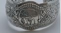 Picture of STERLING SILVER 925  BANGLE CUFF BRACELET WITH ELEPHANT DESIGN 35.4 GRAMS . PRE-OWNED. VERY GOOD CONDITION. 