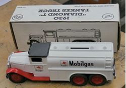 Picture of Ertl mobil gas truck 1/34 scale w coin bank die-cast metal. collectible. 