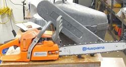 Picture of Husqvarna 346 XP ( 550xp 550 xp ) chainsaw motorsage used . tested. in a good working order. with case.