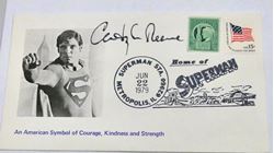 Picture of CHRISTOPHER REEVE HAND SIGNED "SUPERMAN" CACHET  FDC WITH COA. VERY GOOD CONDITION. COLLECTIBLE. 