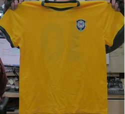 Picture of Brazil Pele Signed Soccer Jersey - Autographed Beckett G93640 COA.  VERY GOOD CONDITION. COLLECTIBLE. 