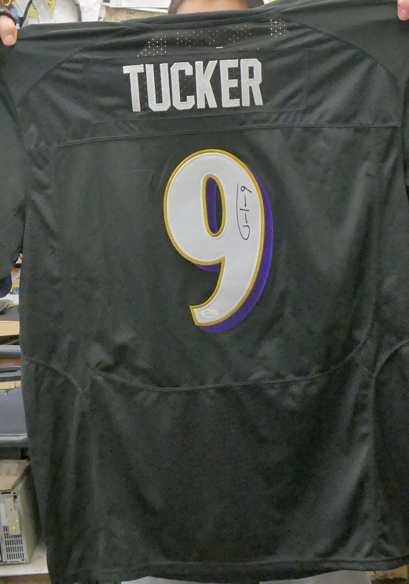 Cash USA Pawnshop. Justin Tucker Baltimore Ravens Autographed Black Custom  Jersey JSA Authenticated. VERY GOOD CONDITION. JSA CERTIFIED W270687.