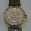Picture of Vintage Ernest Borel Cocktail Kaleidoscope Ladies Watch With Brown Leather Band. pre owned. very good condition. 