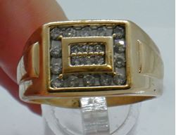 Picture of 14kt yellow gold men's ring size 13.75; 10.5 grams; 0.85 carats  round diamonds. pre-owned. very good condition. 826890-1.