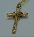 Picture of 10kt yellow gold cross with heart and 0.15pts of diamonds 815230-1