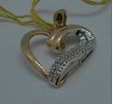 Picture of 10kt yellow gold heart pendant with 0.25 pts of diamonds 2 grams 840537-2