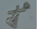 Picture of 10kt white gold cross with Jesus " Jesus carrying the cross" 7.5 grams with czs 764801-1