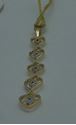 Picture of 14kt yellow gold drop down pendant with 5 diamonds 1 grams 826705-3