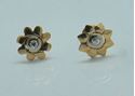 Picture of 14kt yellow gold sunflower gold earrings with diamonds 0.25pts, screw backs, 1.6 grams 823877-9