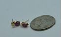 Picture of 14kt yellow gold earrings with 2red rubies and 2 small diamonds 0.6 grams 824168-1